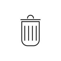 Wastebasket Vector Line Sign for Advertisement. Perfect for web sites, books, stores, shops. Editable stroke in minimalistic outline style