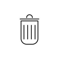 Wastebasket Vector Line Sign for Advertisement. Perfect for web sites, books, stores, shops. Editable stroke in minimalistic outline style