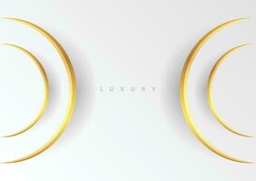 abstract white circle shape golden lines luxury background. Luxury white circular background with gold elements and space for text. elegant minimalist golden circle vector illustration