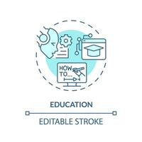 Editable education icon concept, isolated vector, AI for SEO blue thin line illustration. vector