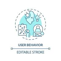 Editable user behavior icon concept, isolated vector, AI for SEO blue thin line illustration. vector