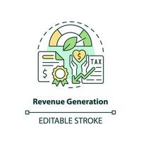 Editable revenue generation concept, isolated vector, thin line icon representing carbon border adjustment. vector