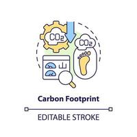 Editable carbon footprint concept, isolated vector, thin line icon representing carbon border adjustment. vector