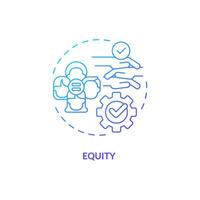 Equity blue gradient concept icon. Social justice. Gender equality. Human right. Diversity and inclusion. Equal opportunity abstract idea thin line illustration. Isolated outline drawing vector