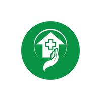 hogar cuidado logo plantilla, médico hogar logo vector