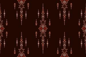 Geometric ethnic oriental seamless pattern traditional. Pixel pattern, Embroidery style. Design for clothing, fabric, batik, background, wallpaper, wrapping, knitwear vector