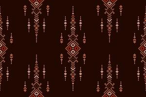 Geometric ethnic oriental seamless pattern traditional. Pixel pattern, Embroidery style. Design for clothing, fabric, batik, background, wallpaper, wrapping, knitwear vector