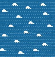 Vector about little whale seamless pattern background