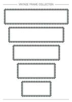 Rectangular Decorative Vintage Frame Set Isolated On A White Background. Vector Illustration.