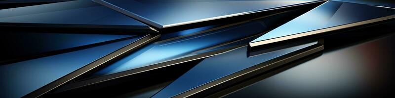 Metallic blue and black wallpaper in a tech style, high resolution. Generative AI photo
