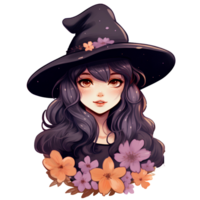 witch vintage halloween ai generative png