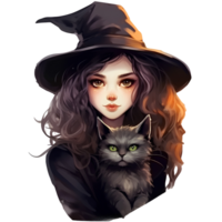 witch vintage halloween ai generative png