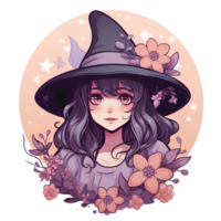 witch vintage halloween ai generative png