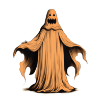 ghost pumpkin vintage ai generative png