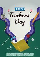 Poster Template Happy Teachers' Day Background V5 vector