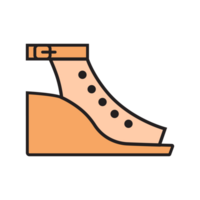 Brown wedges shoes icon png