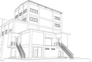 3d ilustración de industrial edificio vector