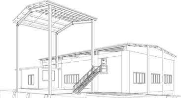 3d ilustración de industrial edificio vector