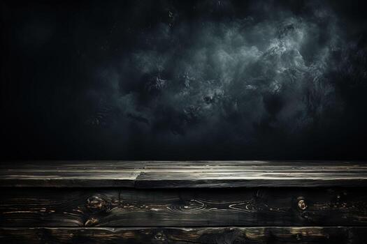 Dark theme Wood Black background texture high quality closeup. May be used for design as background. Copy space. photo