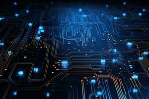 Circuit board background with abstract technology chip processor. Central Computer Processors CPU concept. Motherboard digital chip. Technology science background. Generative AI photo