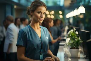 Portrait of a female nurse in hospital photo