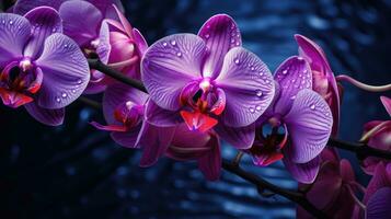 Beautiful blooming orchid flowers photo