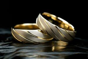 Beautiful wedding golden rings photo