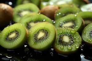 Fresh sweet kiwi close up. photo