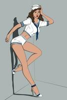 Illustration of sailor girl vector