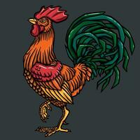 Illustration of cartoon rooster vector