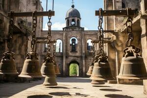 Old retro copper bells photo