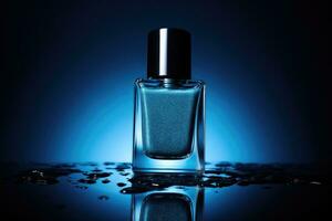 Blue nail polish bottle. photo