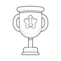 Coloring book for kids. Golden Trophy Vector