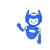 Robot character pose vector illustration. Robot mascot character design