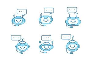 Chatbot Icon or Virtual Assistant Icon Design with Bubble Speech and Headset Icon vector