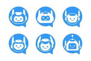 Robot Chat Bot Vector Design. Robotic Assistant icon isolated on bubble speech