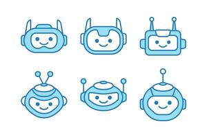 Robot Head Avatar Vector Design. Cartoon Mascot Robot Head Icon Design