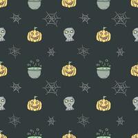 Seamless Halloween pattern. Doodle Halloween background vector