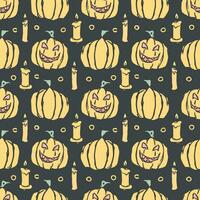 Seamless Halloween pattern. Doodle Halloween background vector