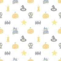 Seamless Halloween pattern. Doodle Halloween background vector