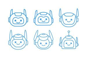 Robot Head Avatar Vector Design. Cartoon Mascot Robot Head Icon Design