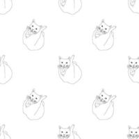 Seamless cat pattern. Funny cat background vector