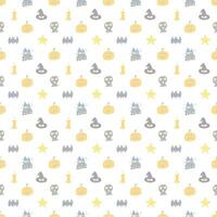 Seamless Halloween pattern. Doodle Halloween background vector