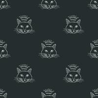 Seamless cat pattern. Funny cat background vector