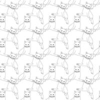 Seamless cat pattern. Funny cat background vector