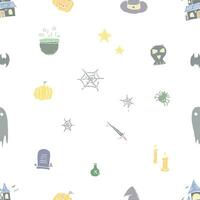 Seamless Halloween pattern. Doodle Halloween background vector