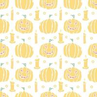 Seamless Halloween pattern. Doodle Halloween background vector