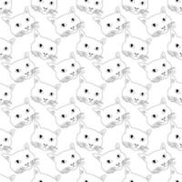 Seamless cat pattern. Funny cat background vector