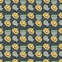 Seamless Halloween pattern. Doodle Halloween background vector