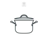 cooking pot icon symbol vector illustration isolated on white background